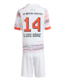 Bayern Munich Luis Diaz #14 Maglia Gara Trasferta Repliche 2025-26 Bambino Maniche Corte